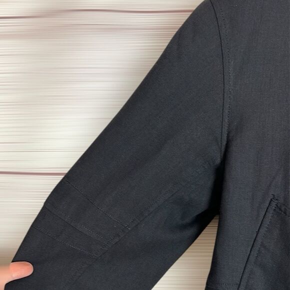 Sosken Charcoal Bomber Layered Combo Jacket & Striped Shirt Cotton Blend size 0 - Picture 11 of 16